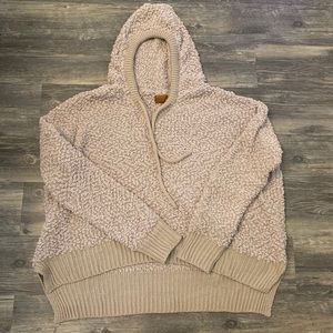 Hooded popcorn sweater